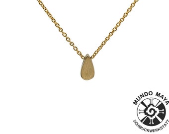 Handgefertigter minimalistischer Kettenanhänger aus Messing, Brass chain pendant, Halskette, Schlicht, Tropf, Goldene Halskette
