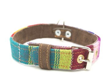Colorful dog collar, fabric leather, dog chain, fabric leather, dog collar, dog collar, dog leash, dog tag, dog tag, leather leash