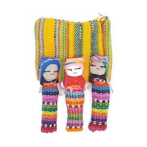 Conjunto de 3 Muñecas de Preocupación, Muñecas de Preocupación, Muñecas de Problemas, Muñeca quitapenas, Muñecas de Preocupación Guatemaltecas, Meduim