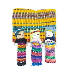 Conjunto de 3 Muñecas de Preocupación, Muñecas de Preocupación, Muñecas de Problemas, Muñeca quitapenas, Muñecas de Preocupación Guatemaltecas, Meduim