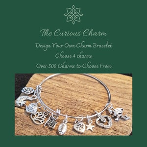 Design Your Own Custom Charm Bracelet, Build Your Own Bangle, Custom DIY Charm Bracelet, Pick Your Charms, Adjustable Bangle, stack, layer