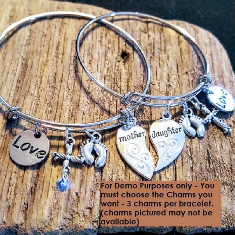 Mother/daughter Charm Bracelets Etsy