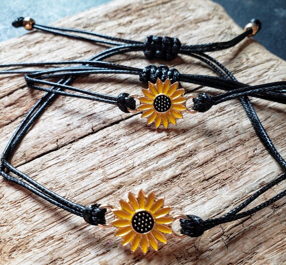 Pinky Promise Best Friends Sunflower Bracelet Duo Etsy Australia