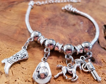 European style charm bracelet, 2 sizes, Adult and Child