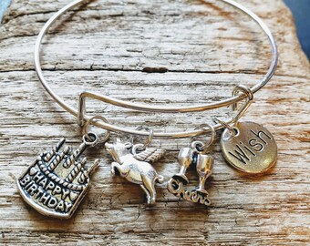 Happy Birthday Bracelet, Aries, Taurus, Gemini, Cancer, Leo, Virgo, Libra, Scorpio, Sagittarius, Capricorn, Aquarius, Pisces