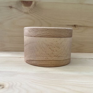 Wooden Salt Box, Beech Wood Salt Box, Salt Box With Pivoting Lid, Trinket Box, Jewellery box, Wooden Spice box