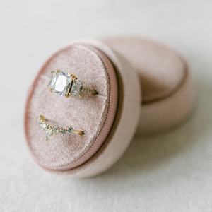 Velvet Ring Box Pink Mauve | Custom Wedding Ring Box | Engagement Ring Box | Double Slot | Single Slot | Modern Ring Box | Custom Ring Box |