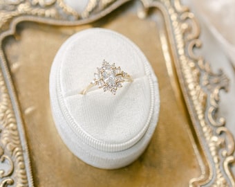 Velvet Ring Box 1 Slot | Custom Wedding Ring Box | Engagement Ring Box | Triple Slot | Modern Ring Box | Custom Ring Box | White Box