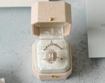 2 slot ring box, 2 slot wedding ring holder, two slot wedding ring box, Custom Ring Box, Engagement Ring Box, Double Slot, Custom Ring Box