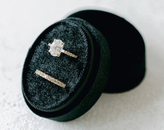Velvet Ring Box Black | Custom Wedding Ring Box | Engagement Ring Box | Double Slot | Single Slot | Modern Ring Box | Custom Ring Box |
