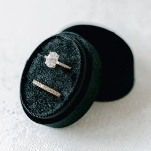 Velvet Ring Box Black | Custom Wedding Ring Box | Engagement Ring Box | Double Slot | Single Slot | Modern Ring Box | Custom Ring Box |