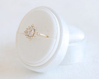 Proposal Ring Box White Velvet | Custom Wedding Ring Box, Triple Slot Ring Box, Double Slot, Single Slot, Modern Box, Personalized 1 Slot