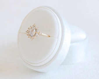 Velvet Ring Box White | Custom Wedding Ring Box, Triple Slot Ring Box, Double Slot, Single Slot, Modern Ring Box, Personalized 1 Slot