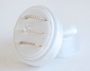 THREE SLOT ring box, three slot velvet ring box, three slot wedding ring box, triple slot ring box, triple ring box