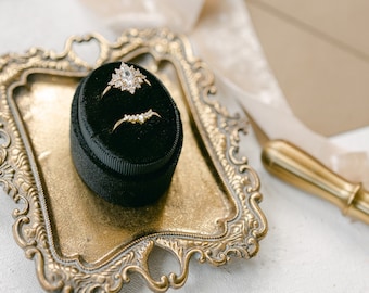 Velvet Ring Box | Custom Wedding Ring Box | Engagement Ring Box | Triple Slot | Modern Ring Box | Custom Ring Box | Personalized Ring Box