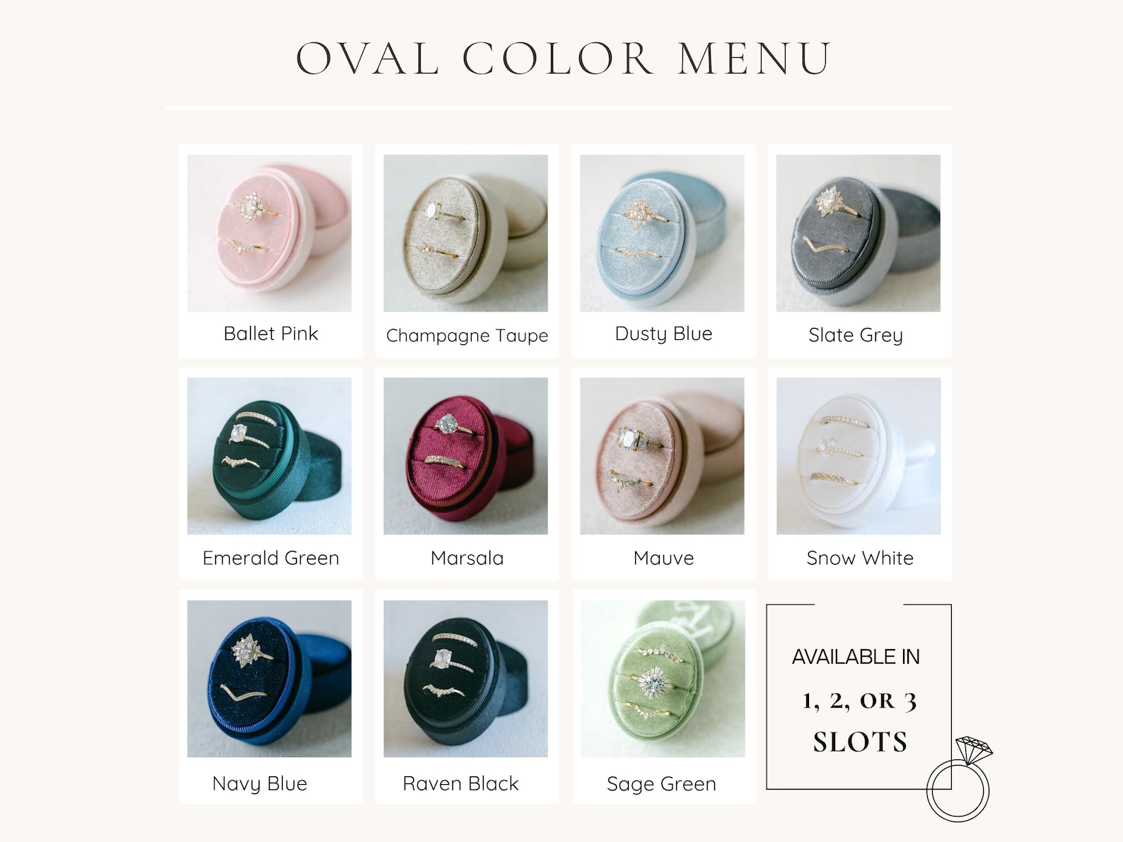 Custom Velvet Ring Box White | Custom Wedding Ring Box, Triple Slot Ring Box, Double Slot, Single Slot, Modern Ring Box, Personalized 1 Slot - Dusty Blue - 2 slot, Silver