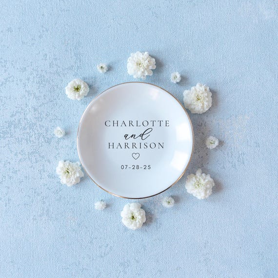 Engagement Gifts, Personalized Ring Dish, Wedding Ring Dish, Gifts for Couple, Engagement Gifts for Her, Gift for Bride, Ring Holder Dish