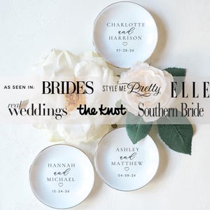 Bridal ring dish with initials and wedding date — romantic personalized engagement gift and jewelry tray.”

“Custom monogram ring dish for bride — ceramic jewelry dish for engagement photos, proposal gifts, and wedding keepsakes.”

“Minimalist personalized jewelry dish with initials — custom engagement gift, anniversary gift, or bridal party gift.”

“Handmade ceramic ring dish with personalized design — perfect engagement gift, bridesmaid proposal gift, or wedding jewelry tray.”