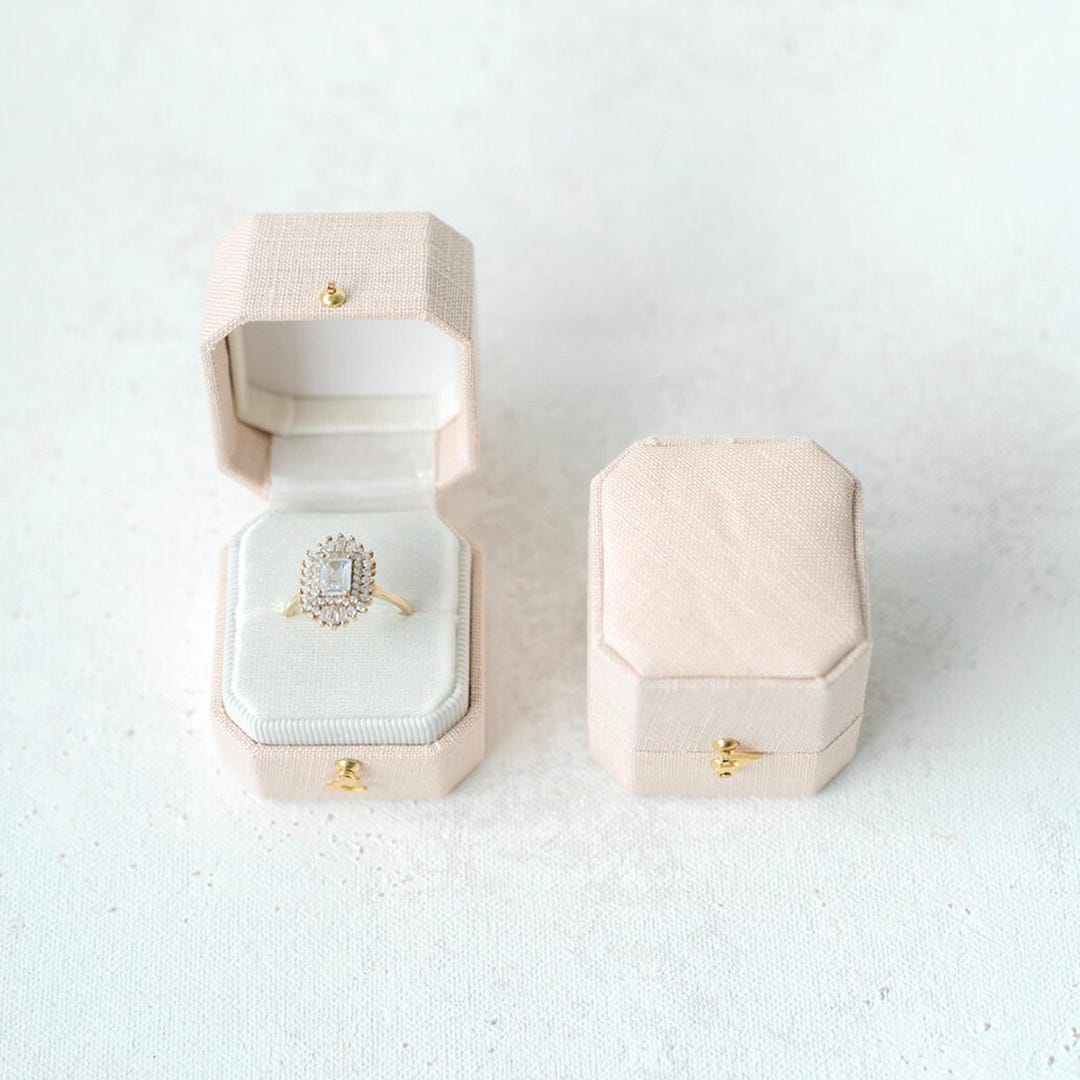 Wedding Ring Box, Engagement Ring Box, Double Slot, Modern Ring Box ...