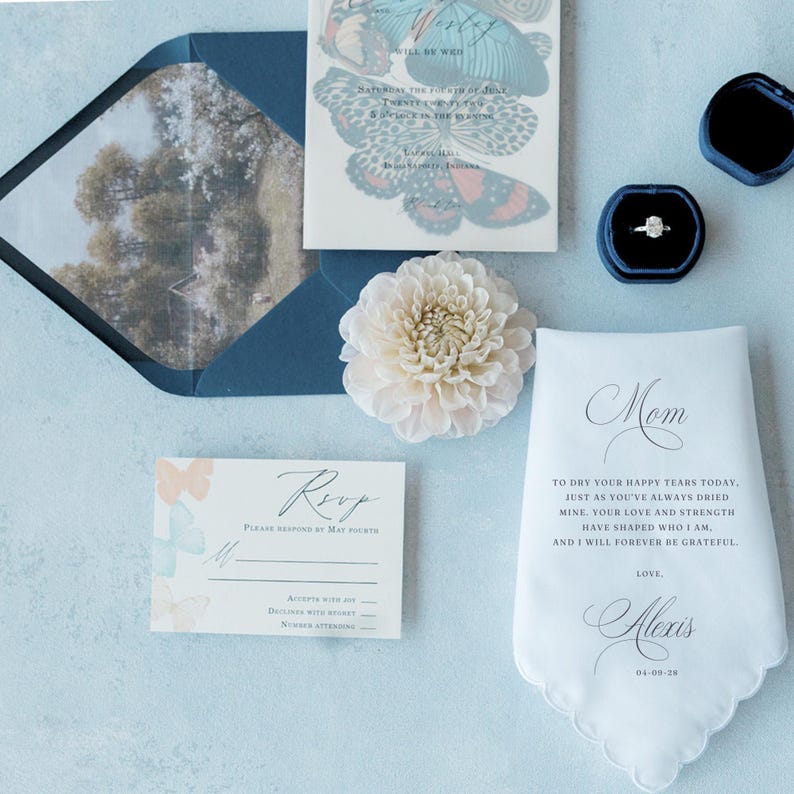 Cadeau mouchoir de mariage pour les parents, cadeau de mariage pour la mère de la mariée, cadeau de mariage pour le père de la mariée, cadeau personnalisé de sa fille image 7