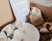 Gift box - Natural candle, bath salt key ring - Soy wax - Dried flowers - Thank you, Christmas gift - Gift box