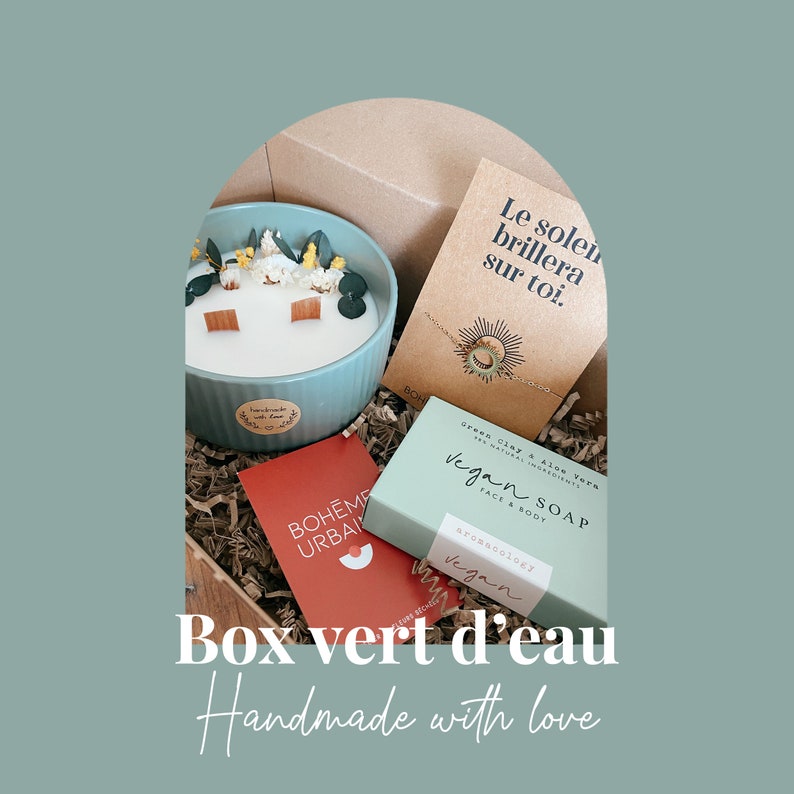 Box naturelle Bougie naturelle, savon & bijou Cire de soja Fleurs séchées Coffret cadeau Boîte cadeau image 5