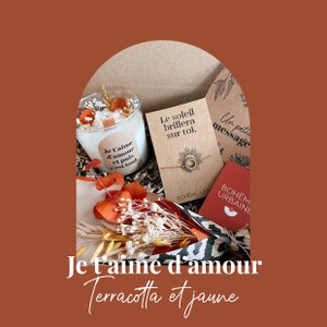 Box d'amour Bougie naturelle & bijou Cire de soja Fleurs séchées terracotta Coffret cadeau, cadeau anniversaire Boîte cadeau image 3