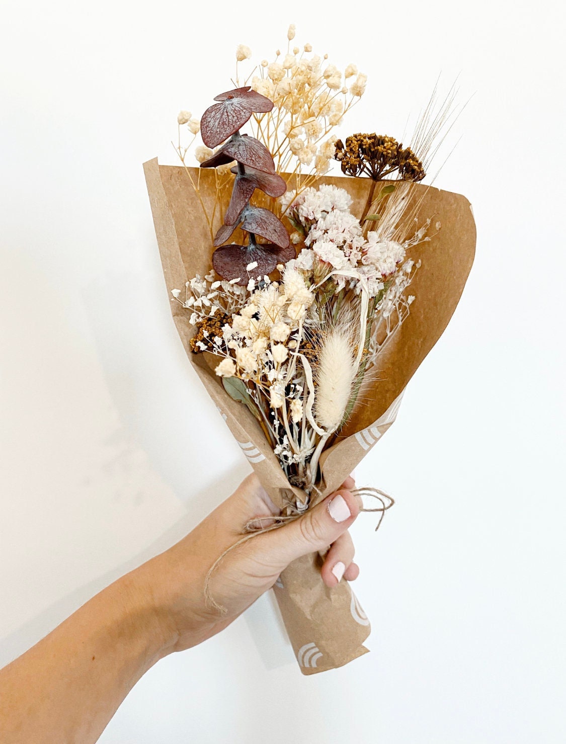 Petit Bouquet de Fleurs Séchées - Camaieu Beige & Bordeaux Décoration d'intérieur