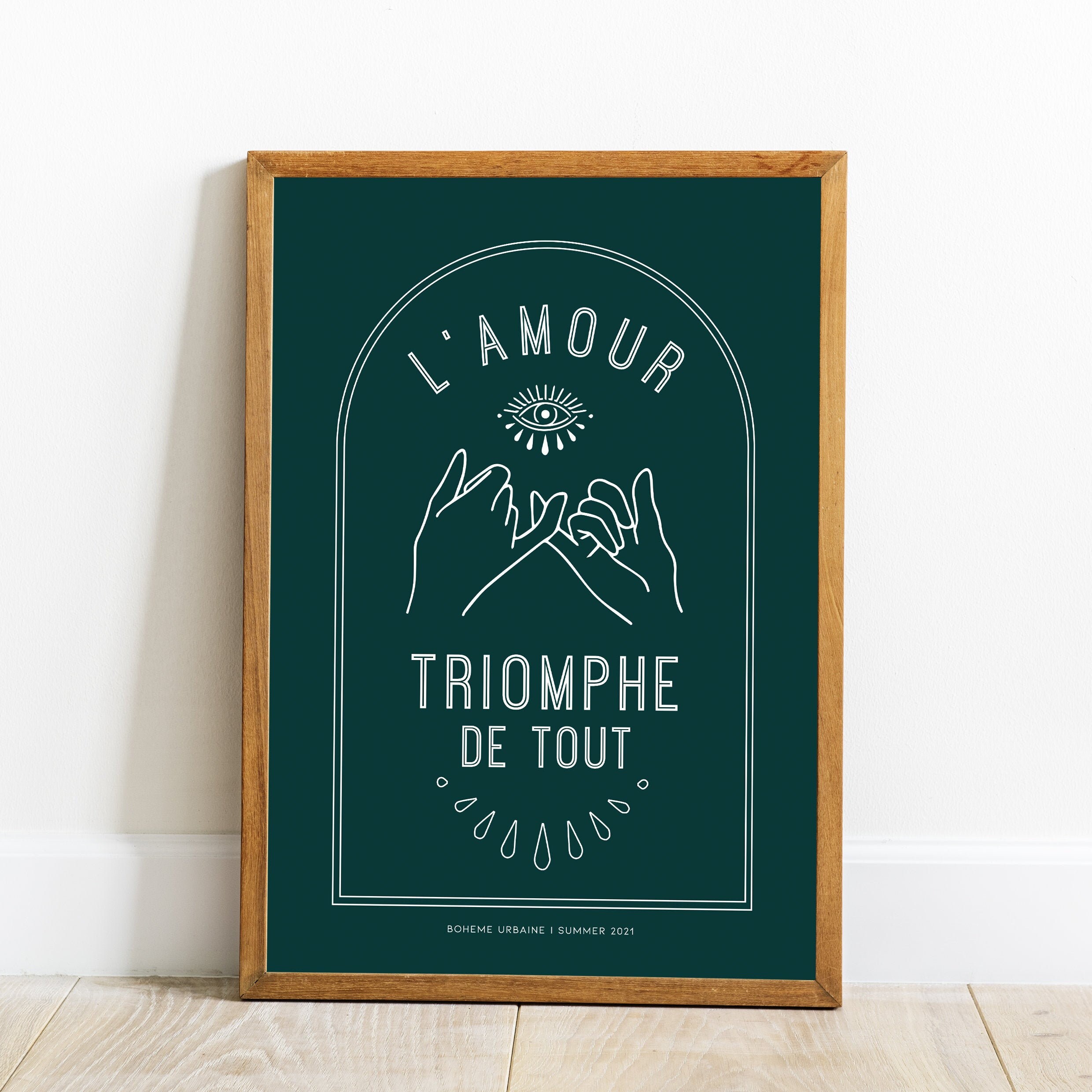 Affiche - Amour Triomphe de Tout Amour- Amitié Minimalist Décoration Bohème Format A3, A2