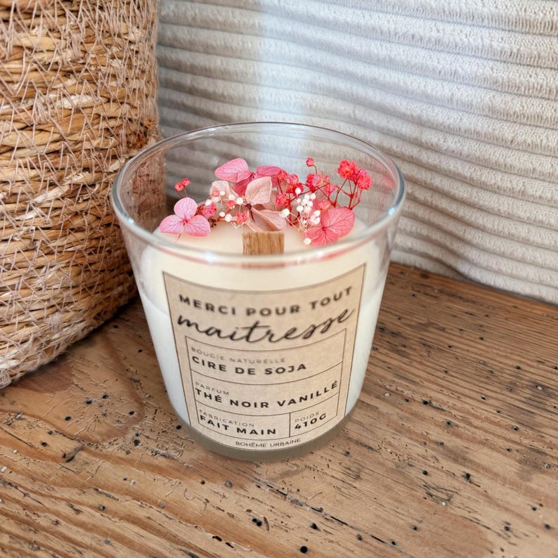 Teacher Gift Box - Natural Candle & Jewelry - Soy Wax - Dried Flowers - Thank You Gift for Teacher, End of Year - Gift Box image 8