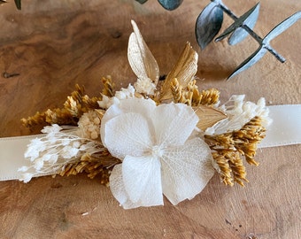 Bracelet en fleurs sechees et stabilisees Accessoire mariage Mariee Demoiselle d honneur Collection CHAMPETRE Etsy France