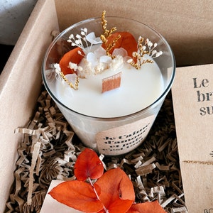 Box d'amour Bougie naturelle & bijou Cire de soja Fleurs séchées terracotta Coffret cadeau, cadeau anniversaire Boîte cadeau image 4