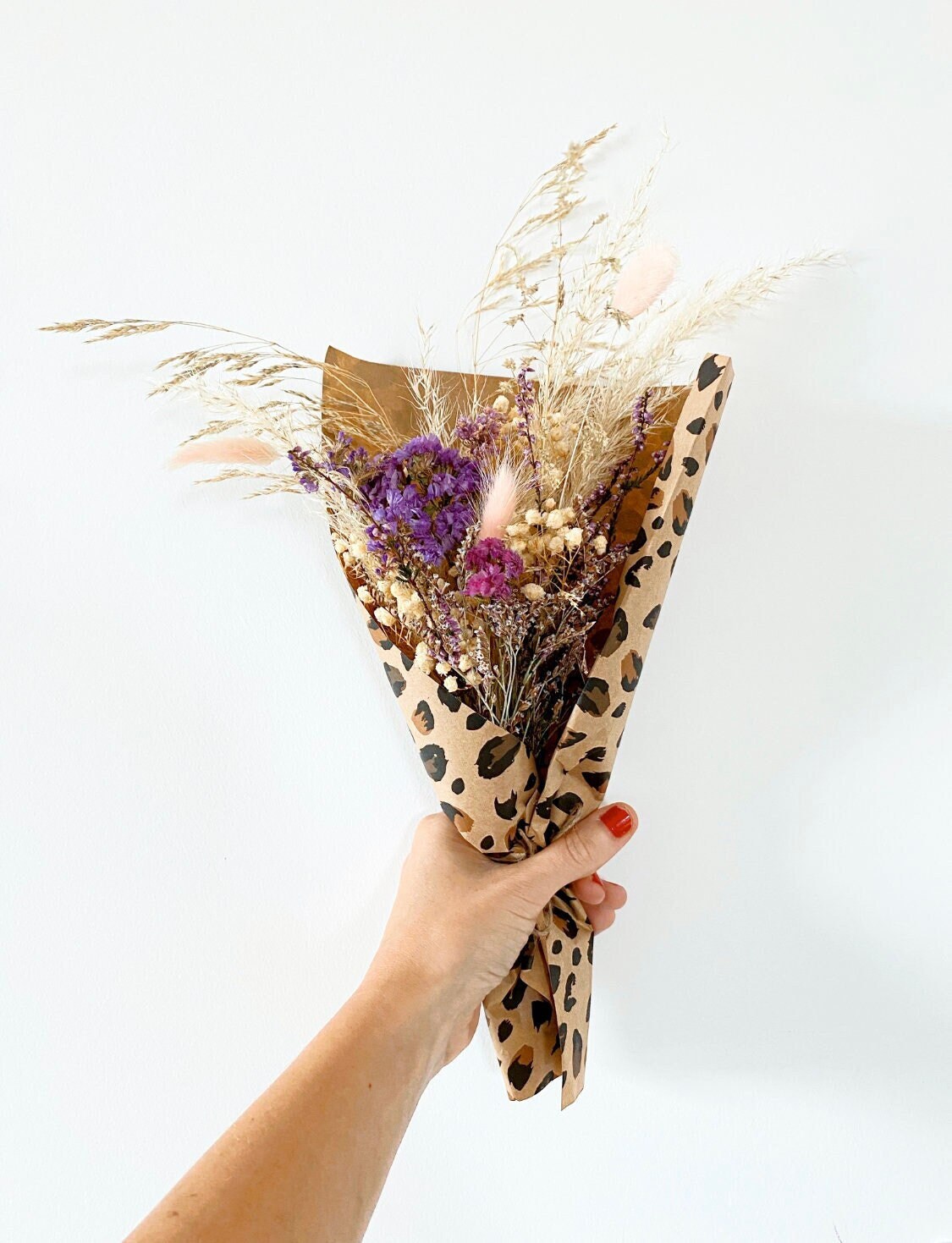 Petit Bouquet de Fleurs Séchées et Pampa - Camaieu Violet Décoration d'intérieur