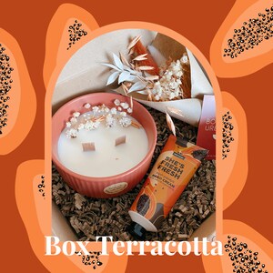 Box à offrir Bougie naturelle, crème pour les mains & bouquet Cire de soja Fleurs séchées Boîte cadeau image 2