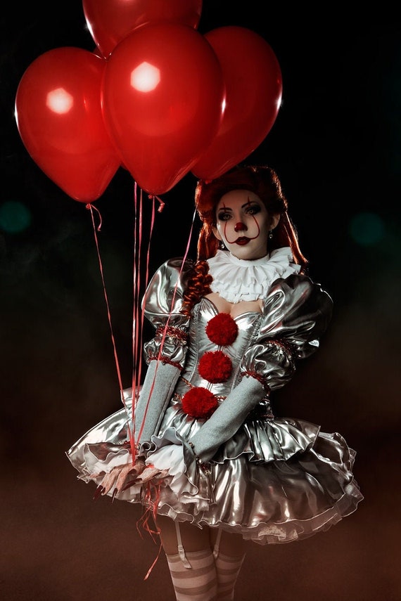 Sexy Girl Pennywise Clown It Cosplay Dress Etsy 