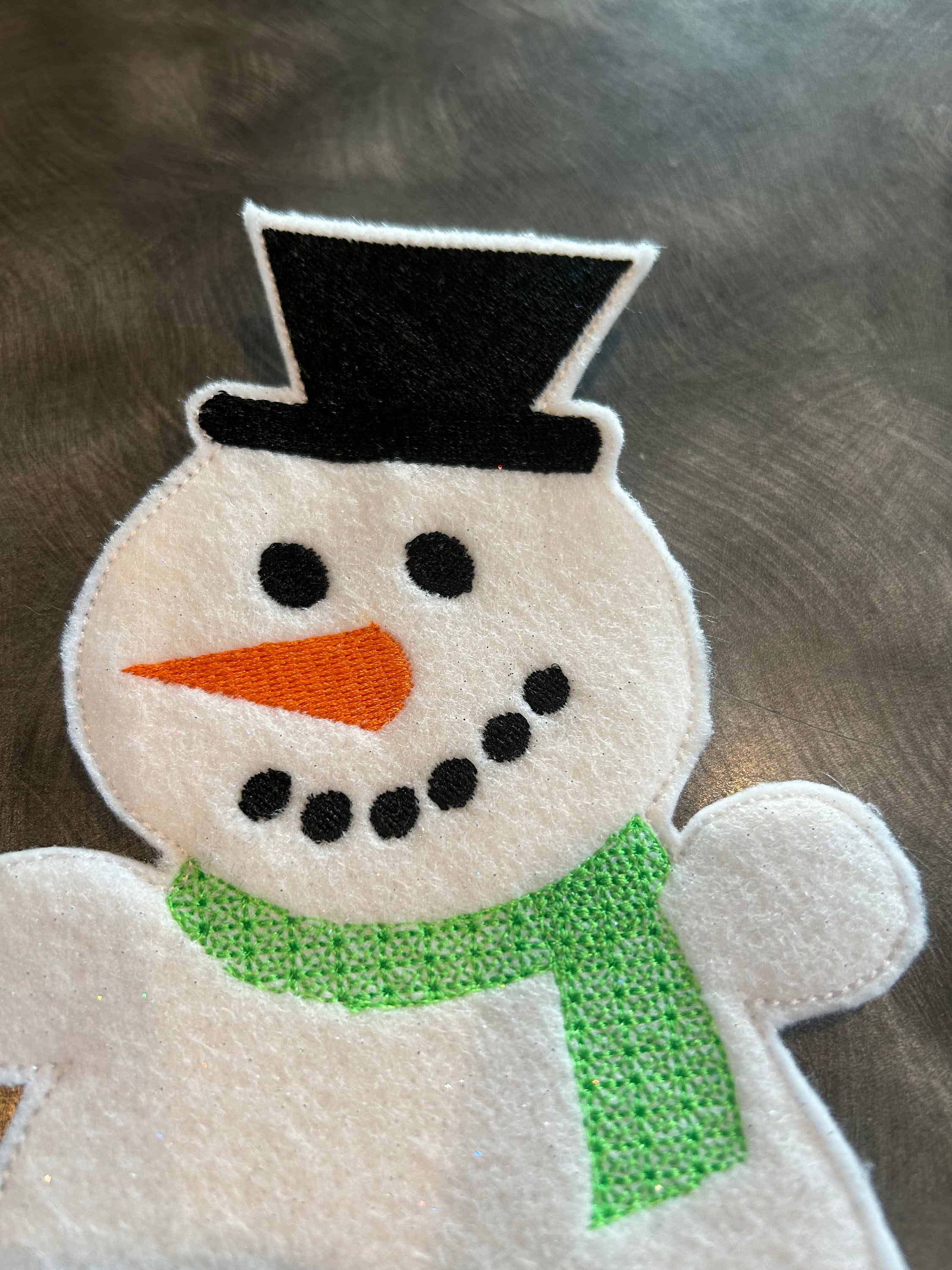 (Set of 2pcs)Personalized Snowman with Pocket That Will Hold Candy, Money Or A Standard Gift Card Snuggly, Perfect As A Place Setting Or Teacher Gift