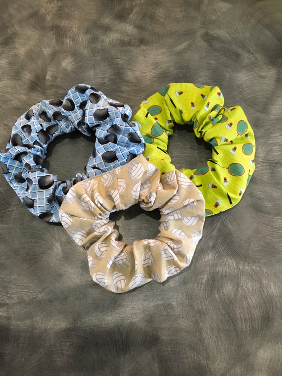 Sport Hair Scrunchie Volleyball Hockey Or Badminton Your Etsy