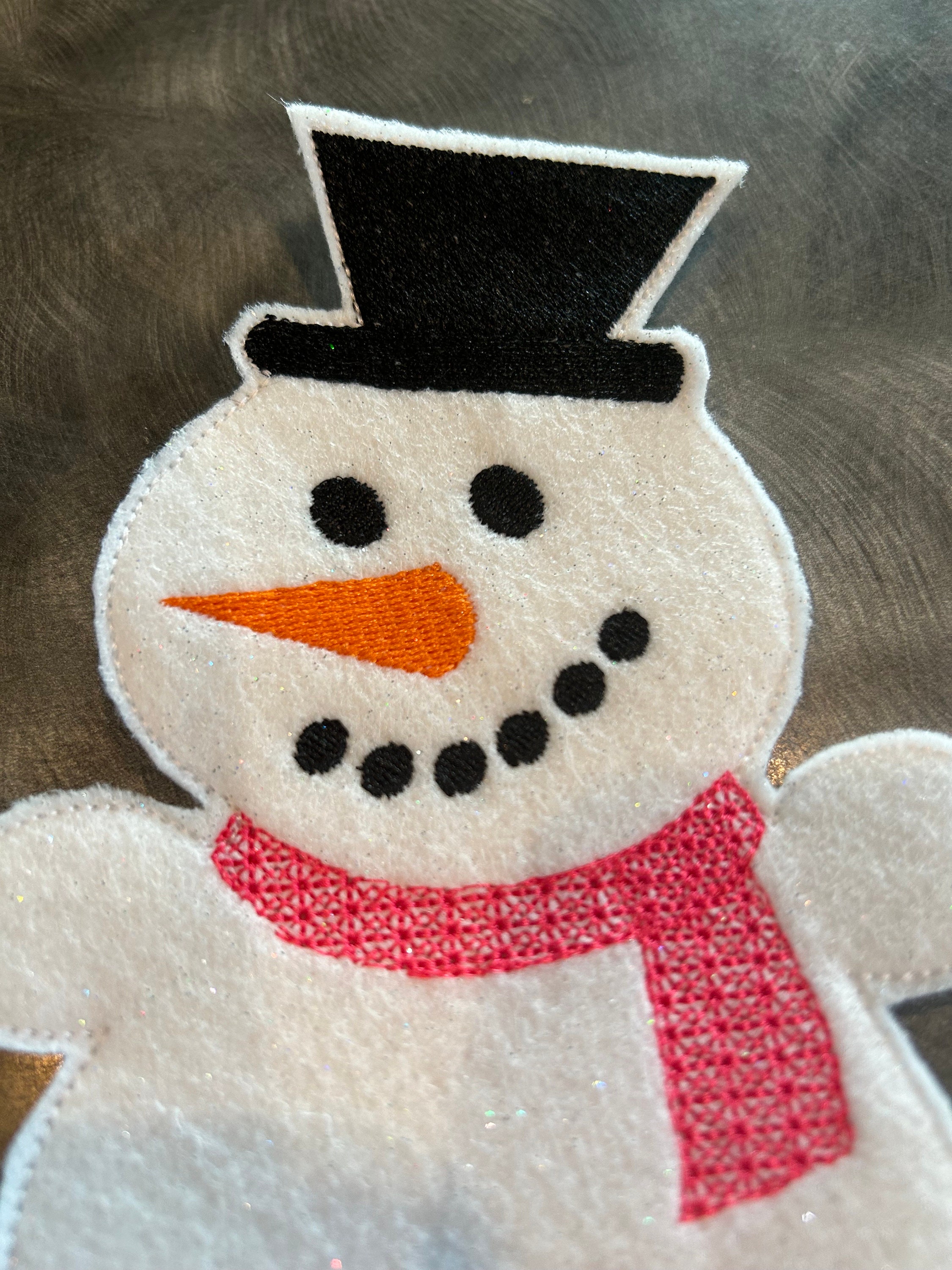 (Set of 2pcs)Personalized Snowman with Pocket That Will Hold Candy, Money Or A Standard Gift Card Snuggly, Perfect As A Place Setting Or Teacher Gift