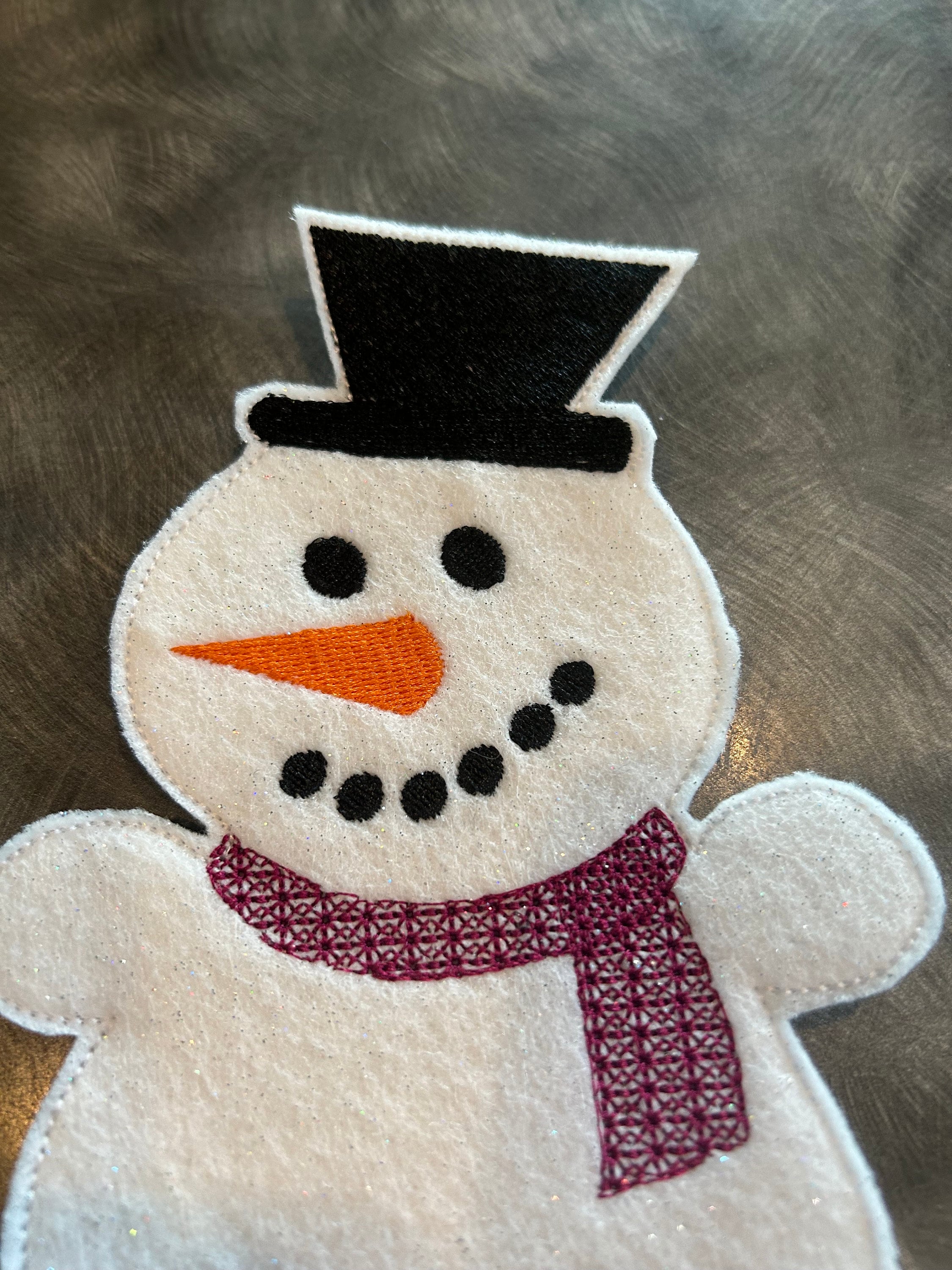 (Set of 2pcs)Personalized Snowman with Pocket That Will Hold Candy, Money Or A Standard Gift Card Snuggly, Perfect As A Place Setting Or Teacher Gift