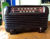 1948 Philco Transitone Tube Radio - Works Beautifully - Art Deco