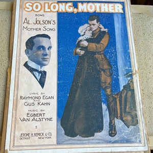 Antique Sheet Music - 1917 - WWI - So Long Mother