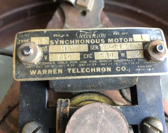 Clock Movement Telechron Synchronous Motor Very Rare Telechron
