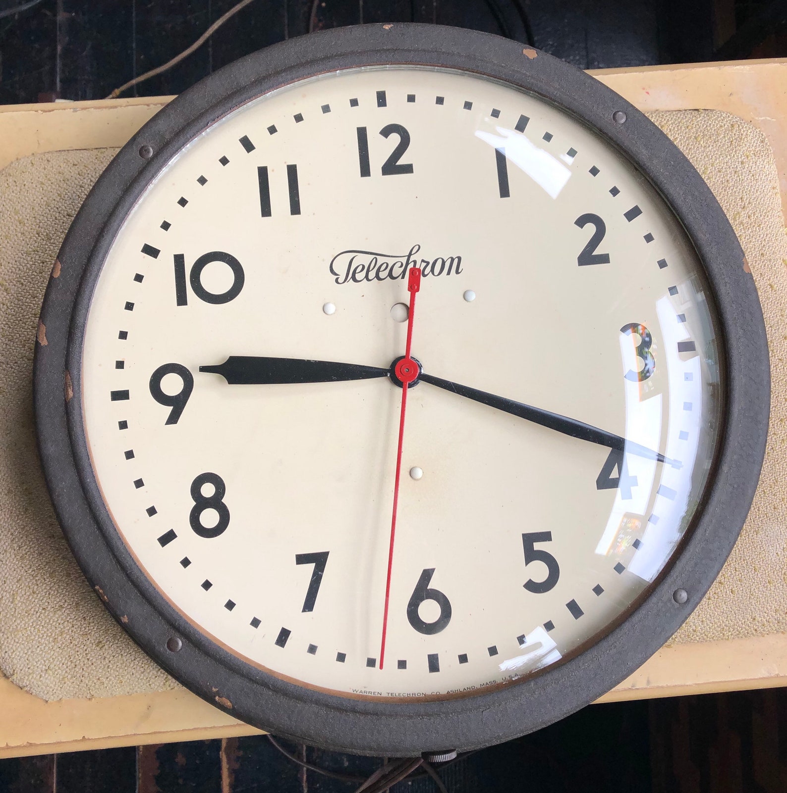 Vintage Telechron Wall Clock Large Clock Restored Etsy