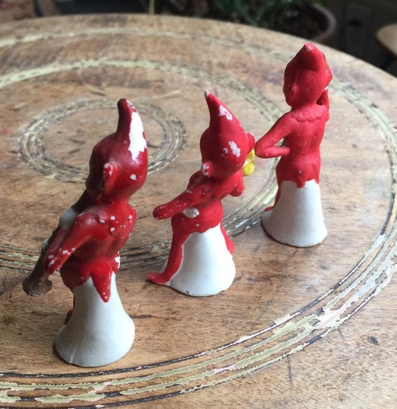 Antique German Bisque No Snow Snowbabies Pixie Band Elves