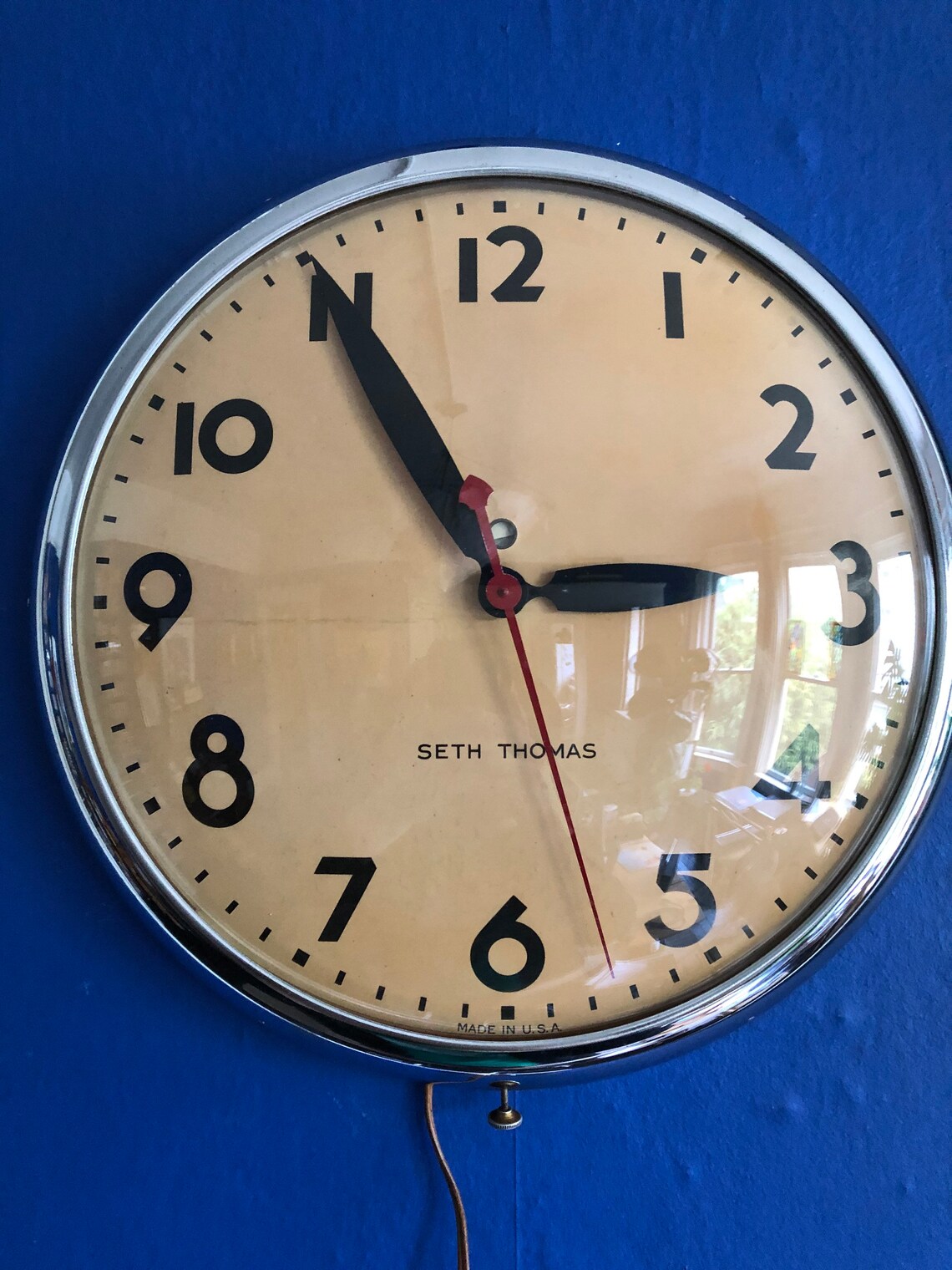 Beautiful Seth Thomas Electric Wall Clock Restored Large Etsy