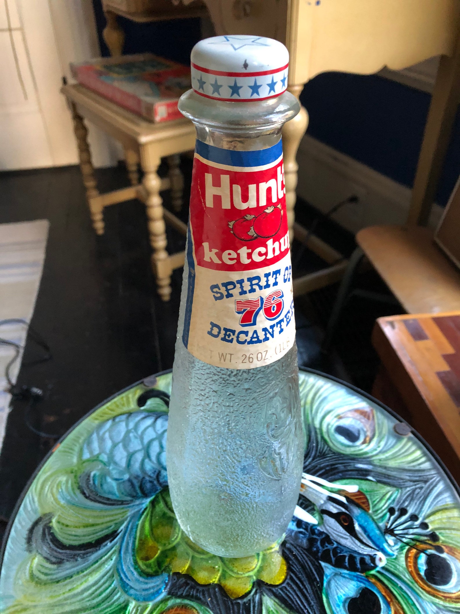 Vintage Hunts Ketchup Spirit of 76 Decanter Glass Bottle Etsy
