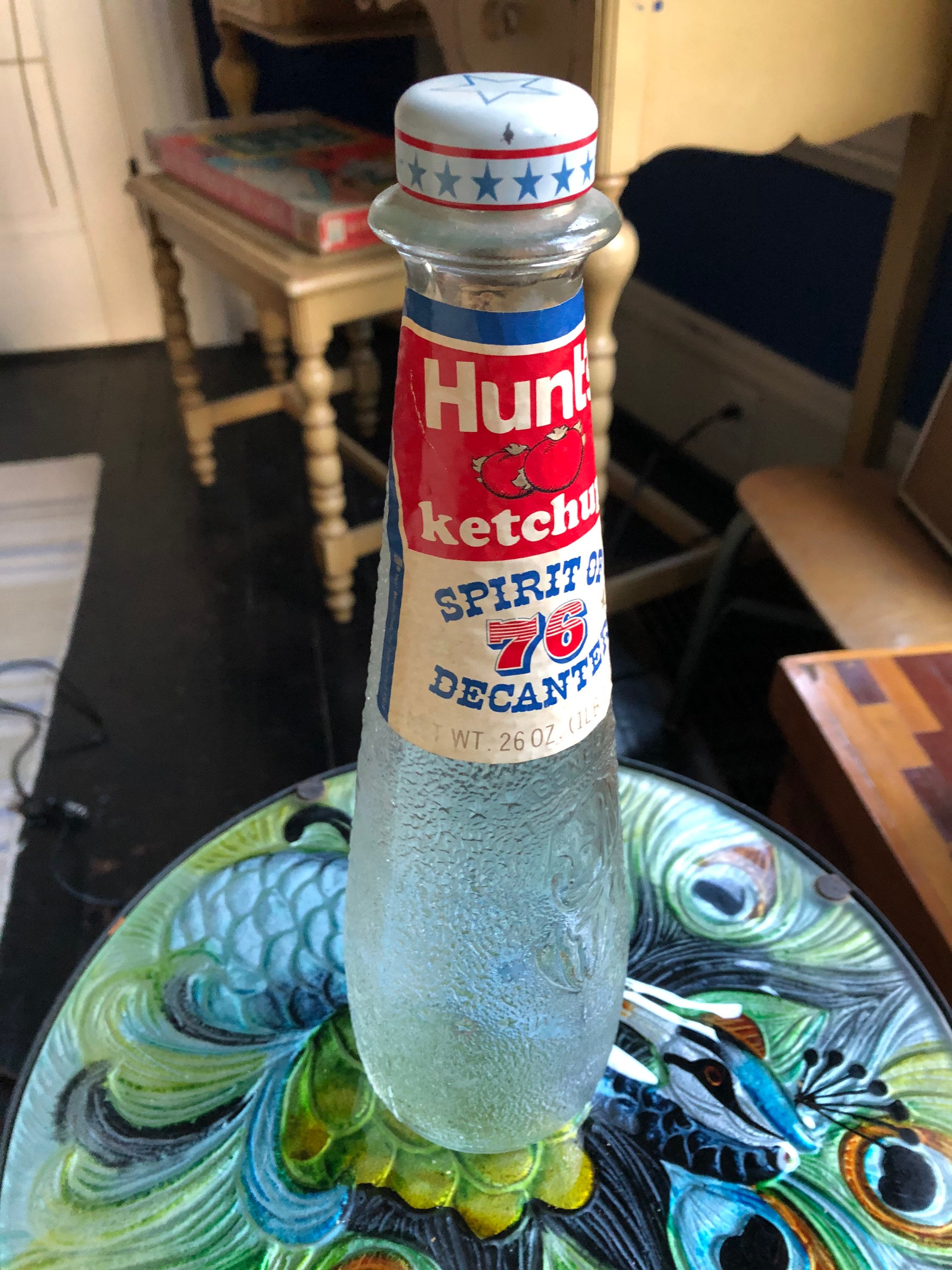 Vintage Hunts Ketchup Spirit of 76 Decanter Glass Bottle Etsy