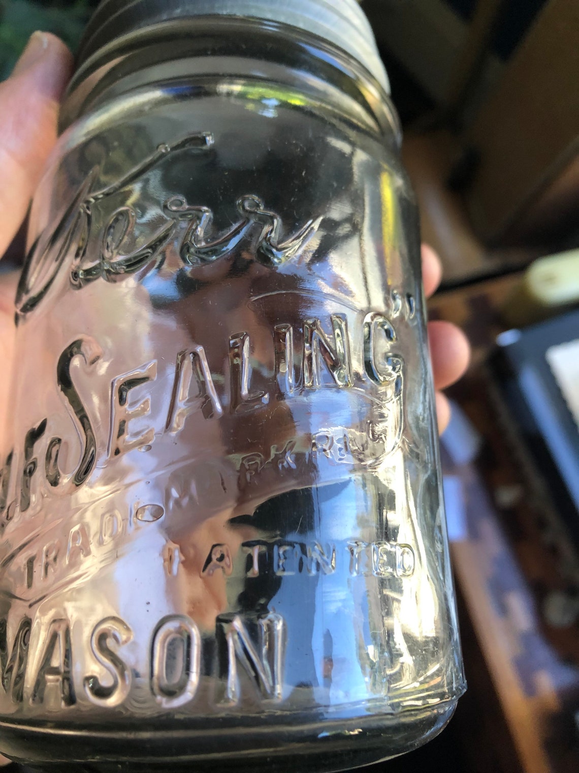 Rare Antique Kerr Mason Jar Self Sealing 1915 Patent Etsy