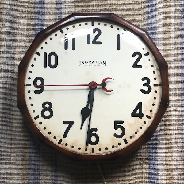Ingraham Wall Clock Vintage Etsy