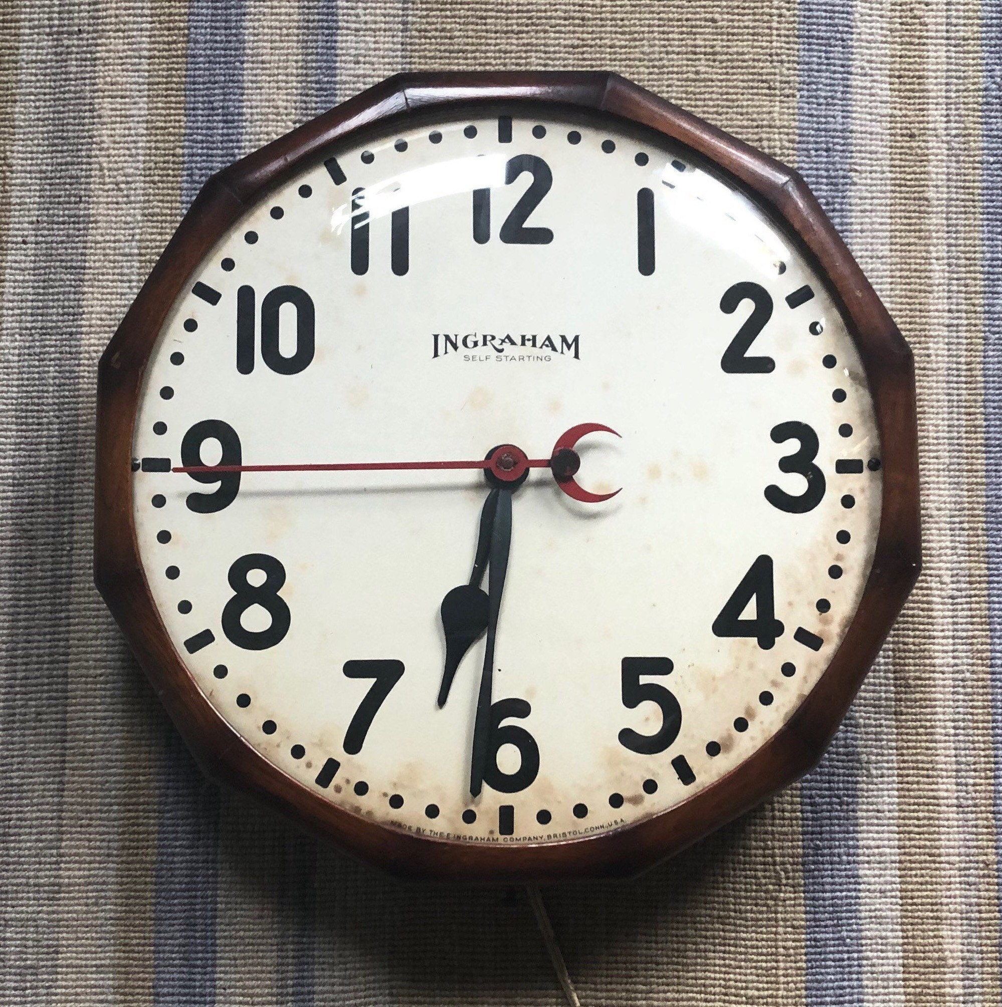 RARE Restored Ingraham Electric Wall Clock Unique Modele Etsy